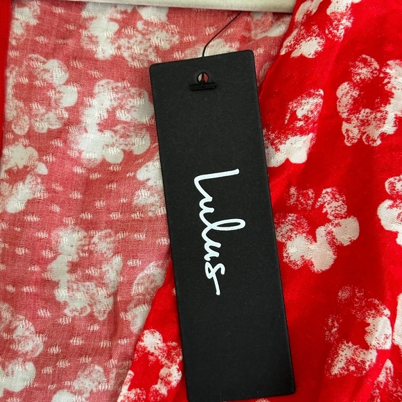 Brand New Lulu's Garden Explorer Red Floral Print Mini Dress Size Medium M - Picture 10 of 10